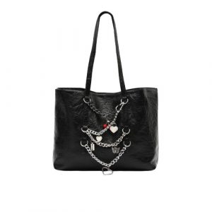 Bolso shopper grande con cadenas decorativas